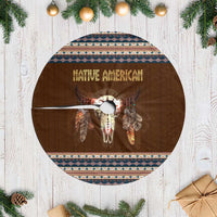 Native Skull Christmas Design Tree Skirt Xmas Holiday Patterns - Wonder Print Shop