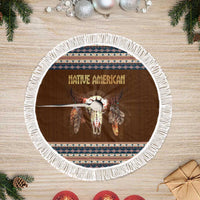 Native Skull Christmas Design Tree Skirt Xmas Holiday Patterns - Wonder Print Shop