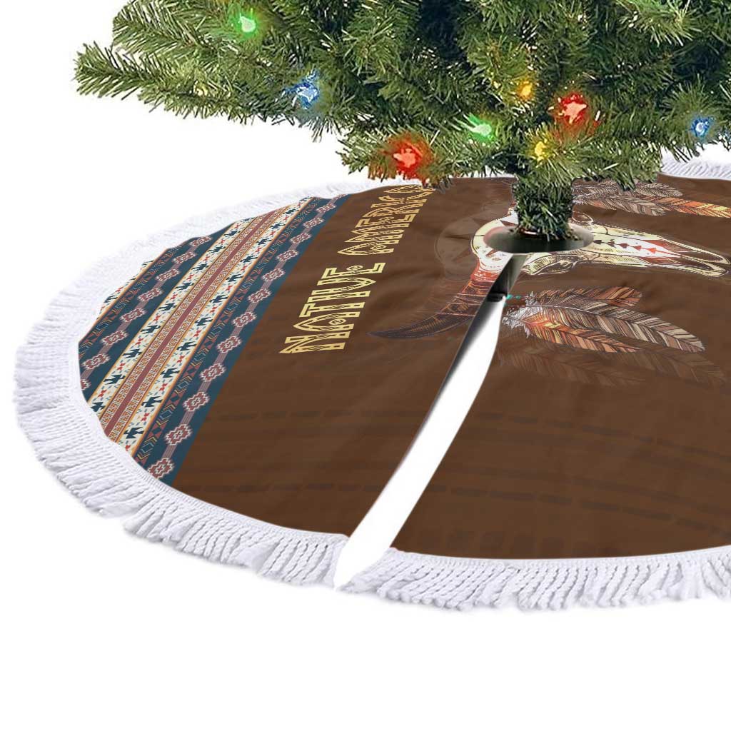 Native Skull Christmas Design Tree Skirt Xmas Holiday Patterns - Wonder Print Shop