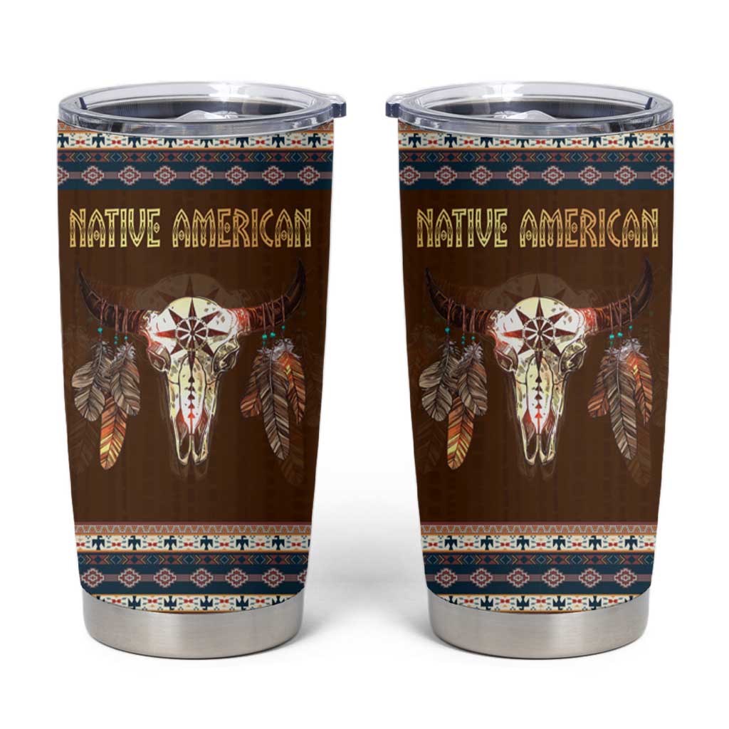 Native Skull Christmas Design Tumbler Cup Xmas Holiday Patterns - Wonder Print Shop