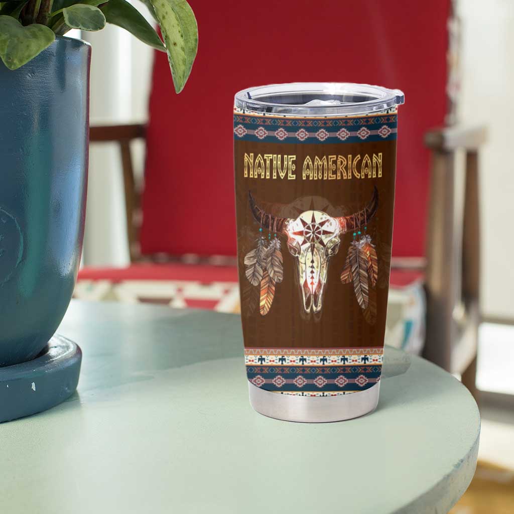 Native Skull Christmas Design Tumbler Cup Xmas Holiday Patterns - Wonder Print Shop
