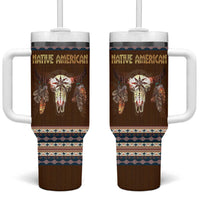 Native Skull Christmas Design Tumbler With Handle Xmas Holiday Patterns - Wonder Print Shop