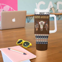 Native Skull Christmas Design Tumbler With Handle Xmas Holiday Patterns - Wonder Print Shop