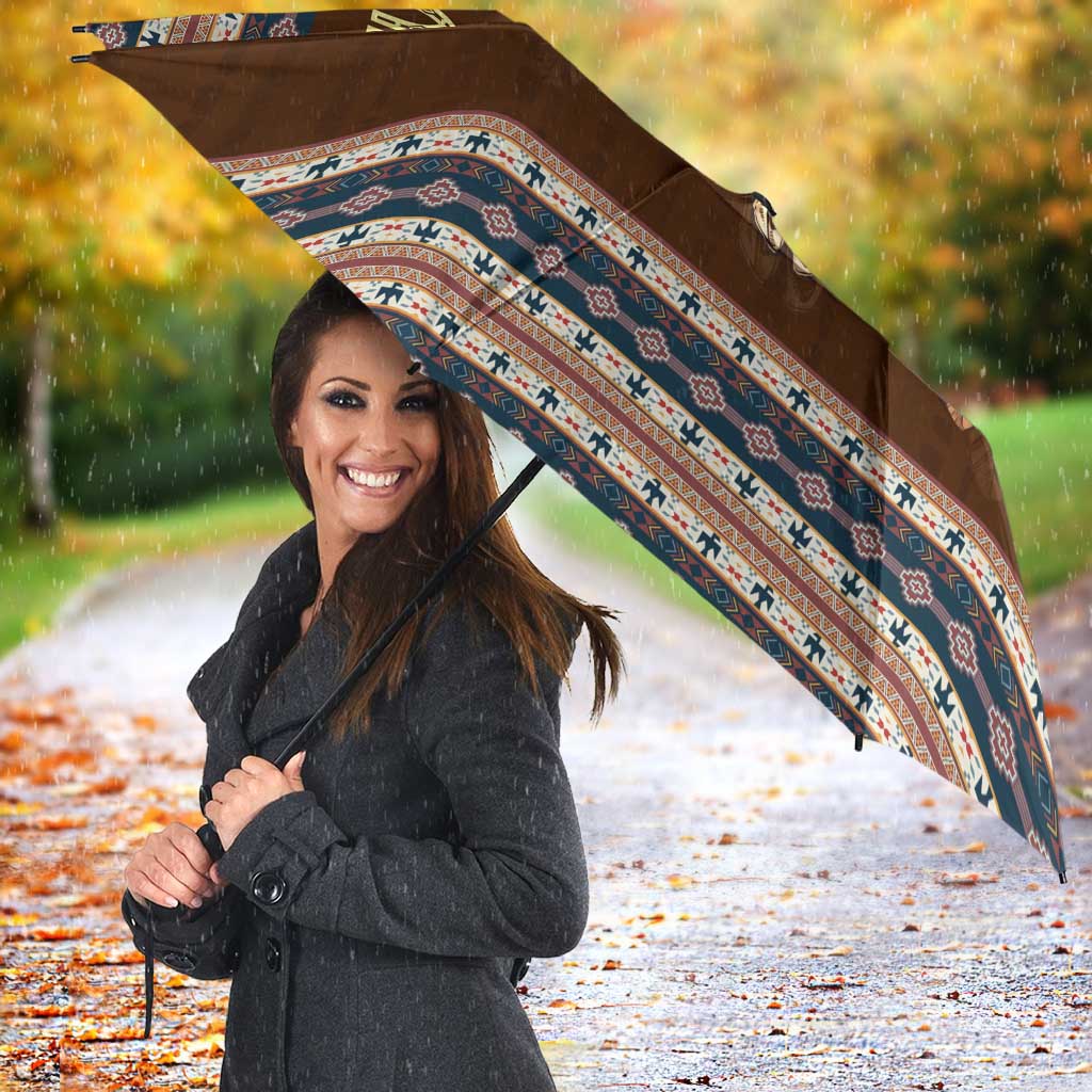 Native Skull Christmas Design Umbrella Xmas Holiday Patterns - Wonder Print Shop