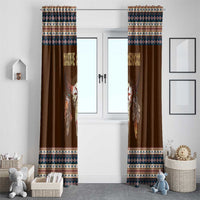Native Skull Christmas Design Window Curtain Xmas Holiday Patterns - Wonder Print Shop