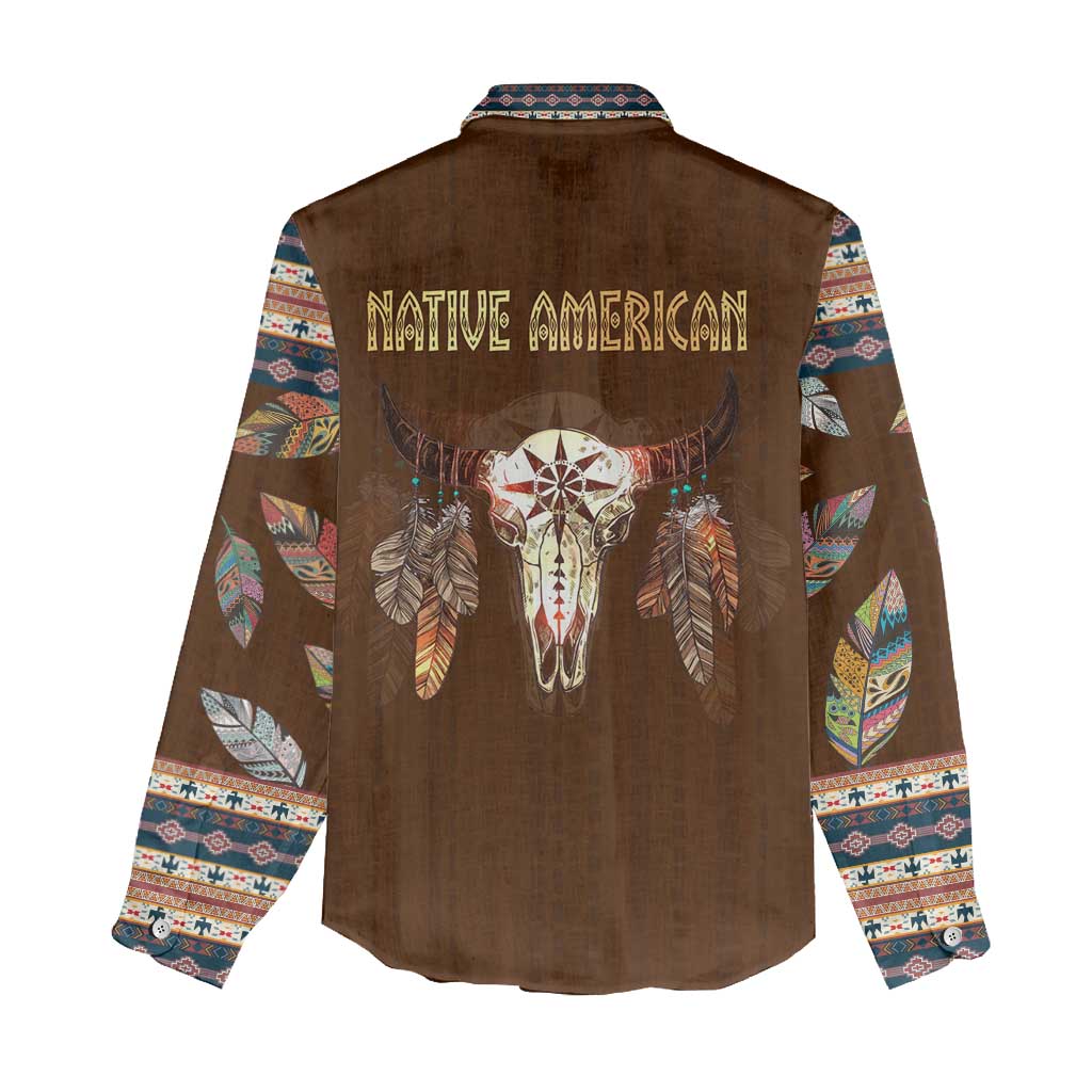 Native Skull Christmas Design Women Casual Shirt Xmas Holiday Patterns - Wonder Print Shop