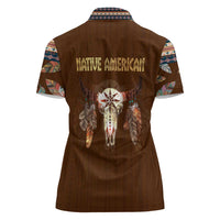 Native Skull Christmas Design Women Polo Shirt Xmas Holiday Patterns - Wonder Print Shop