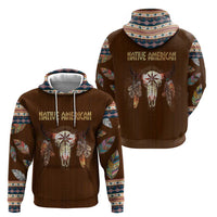Native Skull Christmas Design Zip Hoodie Xmas Holiday Patterns - Wonder Print Shop