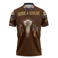 Native Skull Christmas Design Zipper Polo Shirt Xmas Holiday Patterns - Wonder Print Shop