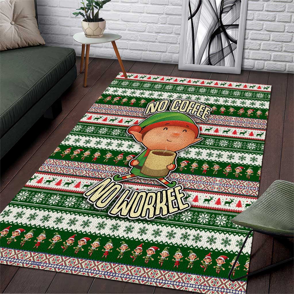 No Coffee No Workee Christmas Design Area Rug Xmas Holiday Patterns - Wonder Print Shop