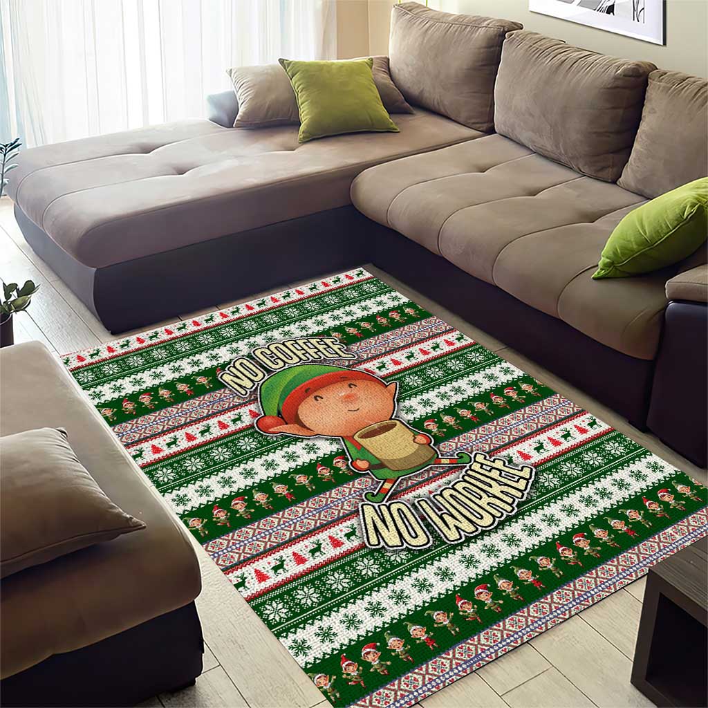 No Coffee No Workee Christmas Design Area Rug Xmas Holiday Patterns - Wonder Print Shop