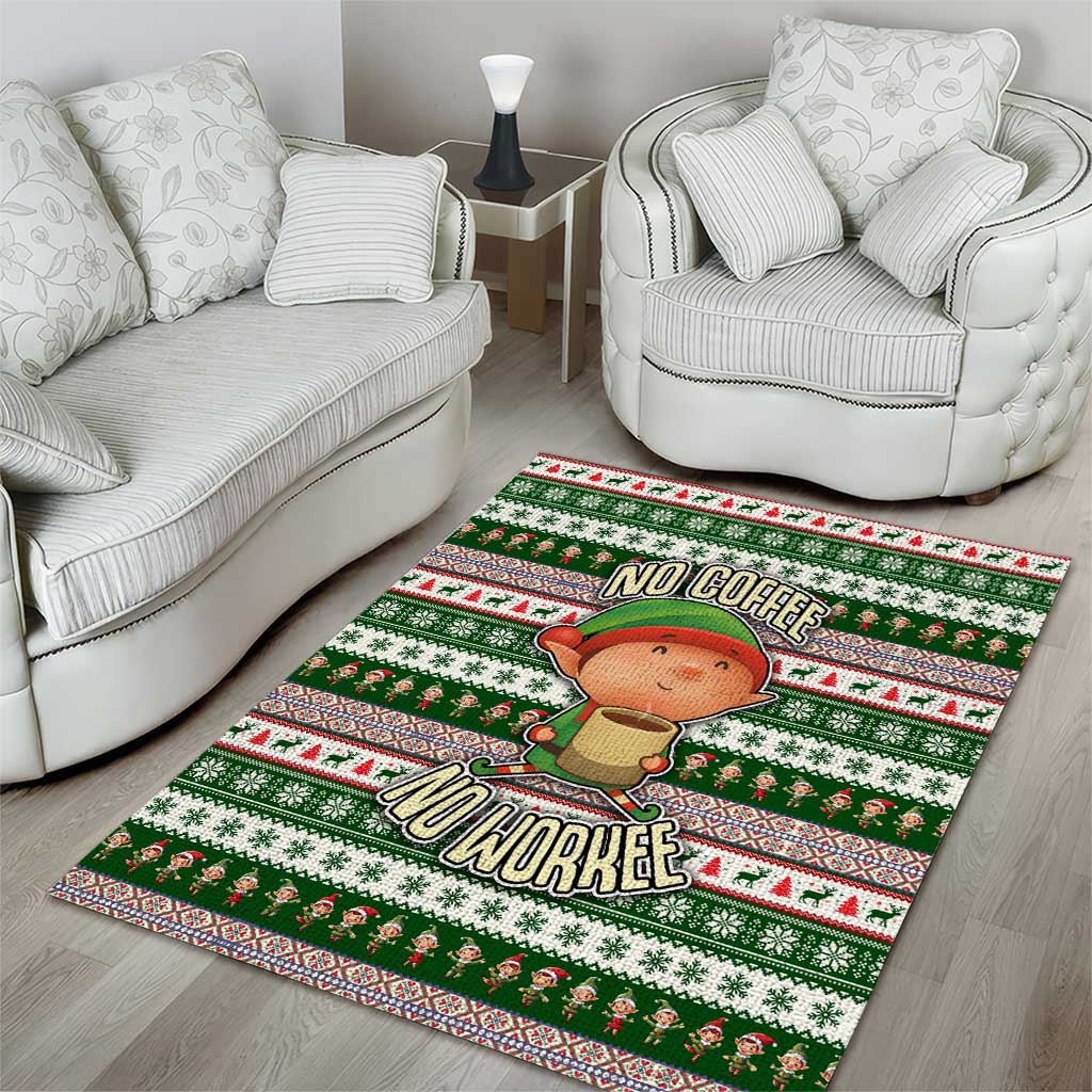No Coffee No Workee Christmas Design Area Rug Xmas Holiday Patterns - Wonder Print Shop
