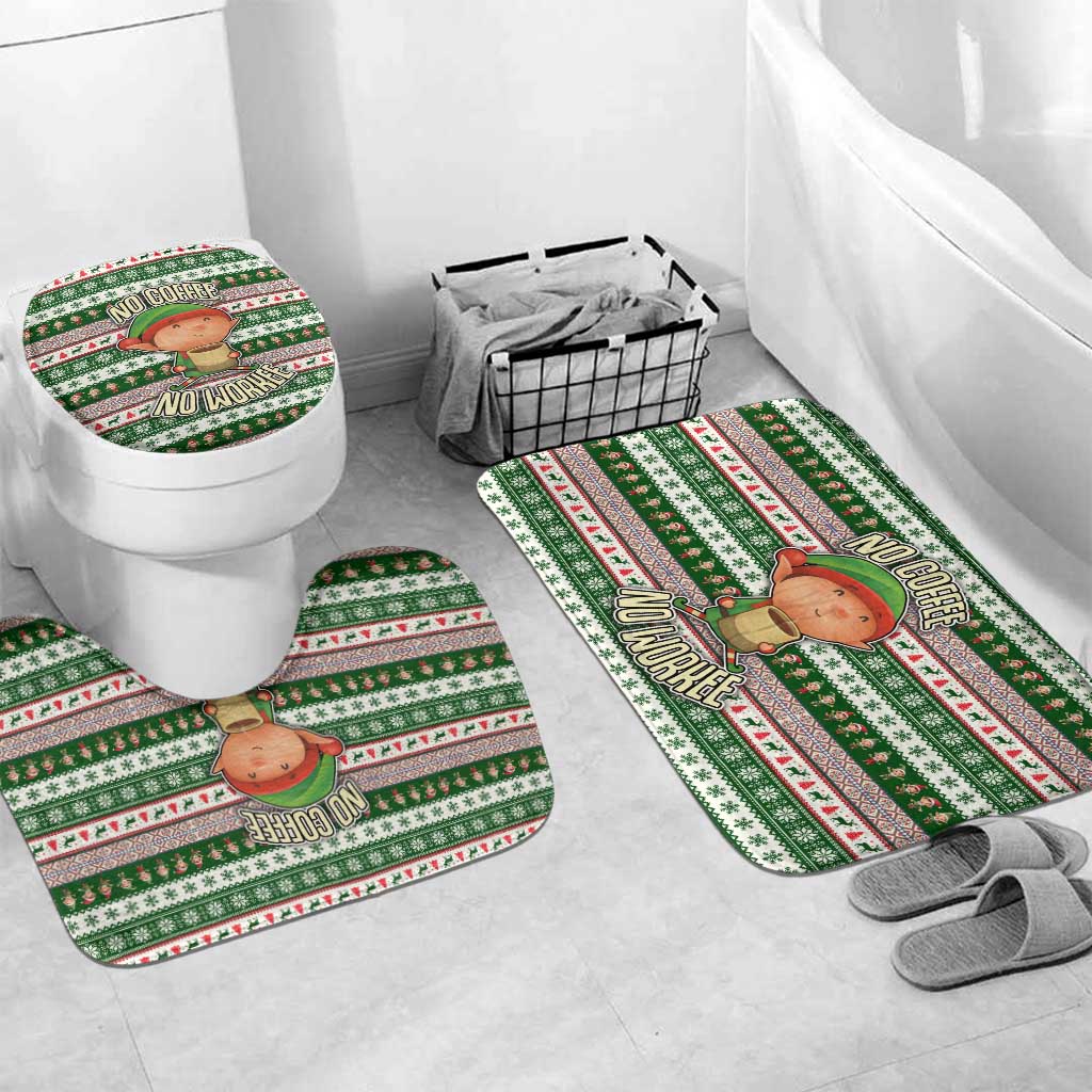 No Coffee No Workee Christmas Design Bathroom Set Xmas Holiday Patterns - Wonder Print Shop