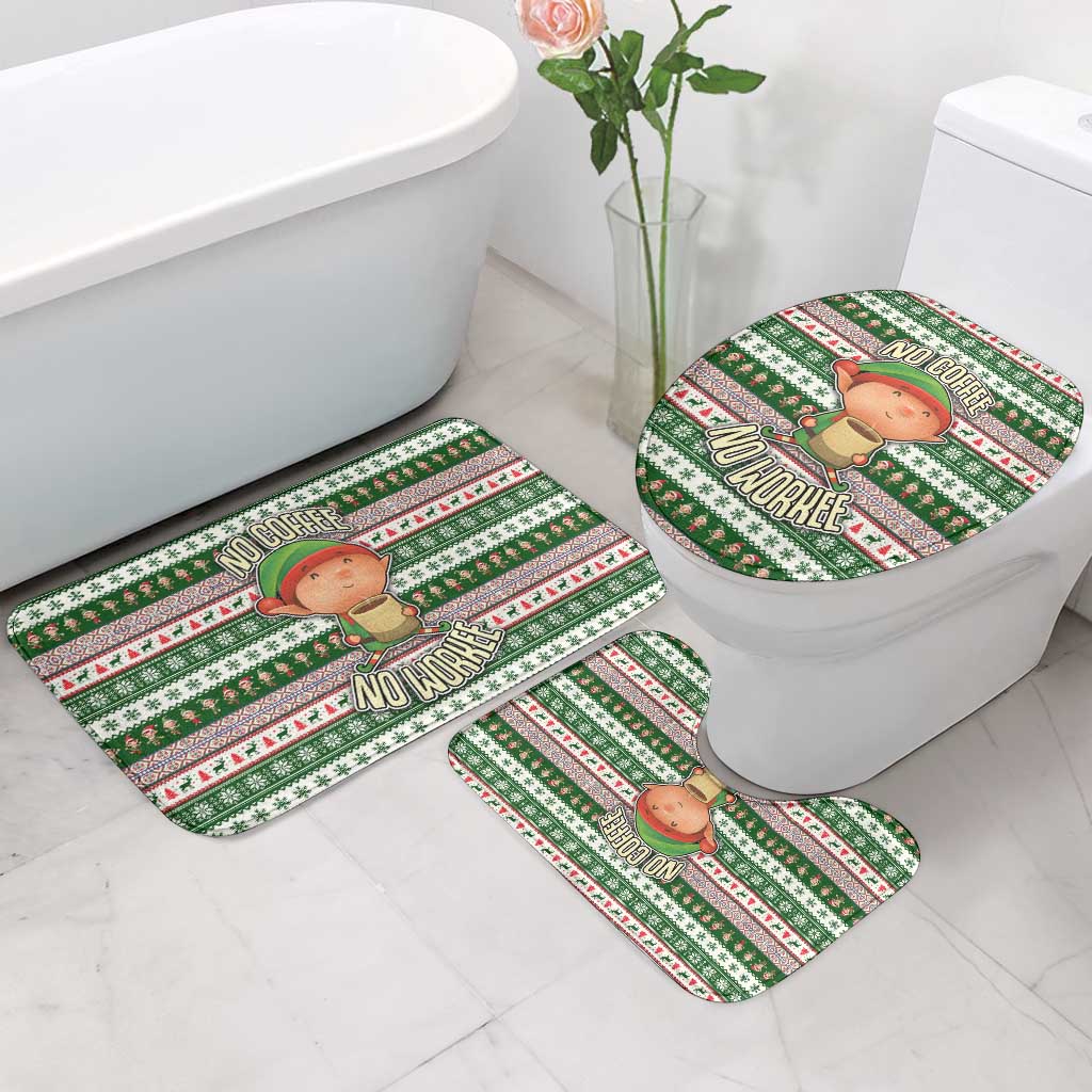 No Coffee No Workee Christmas Design Bathroom Set Xmas Holiday Patterns - Wonder Print Shop