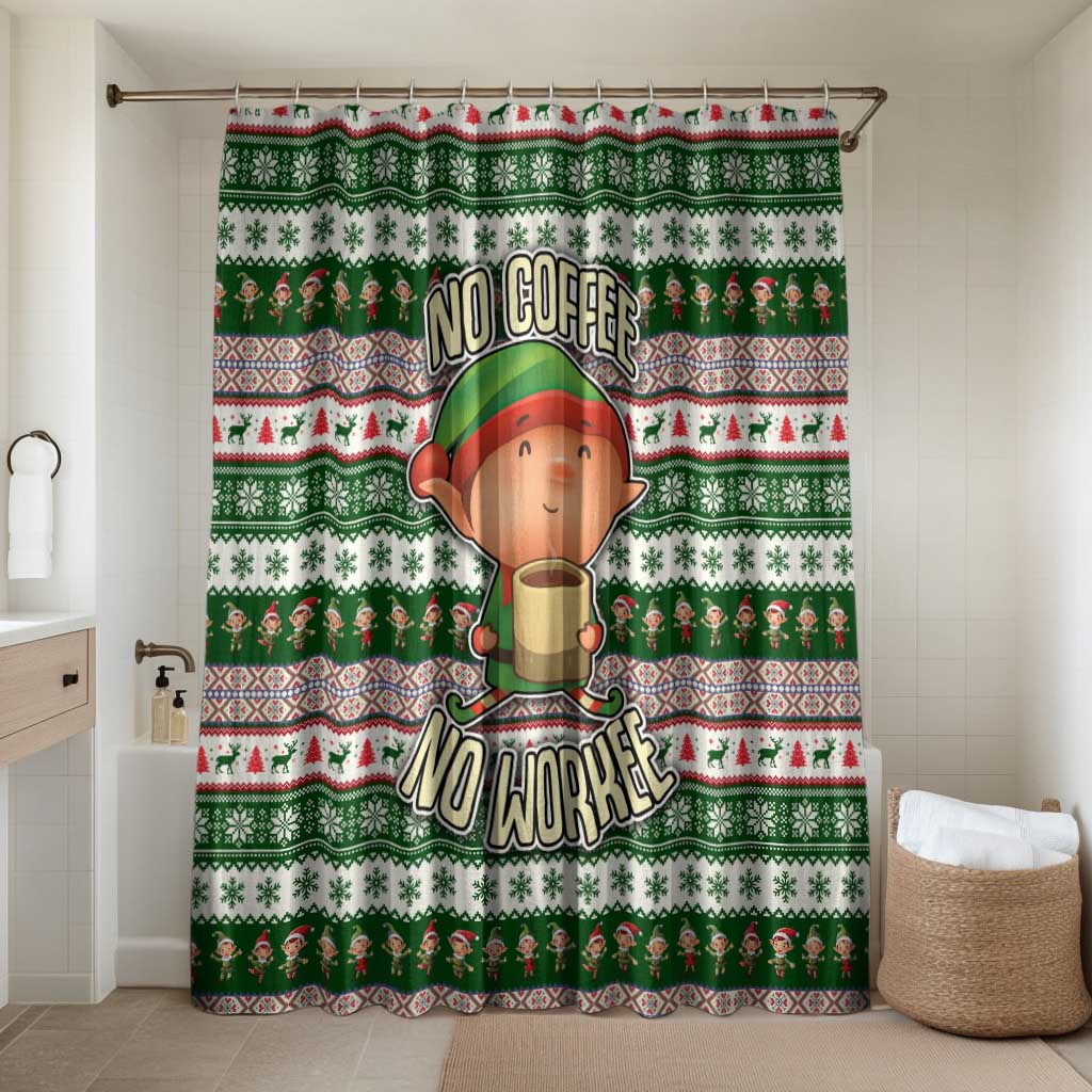 No Coffee No Workee Christmas Design Bathroom Set Xmas Holiday Patterns - Wonder Print Shop