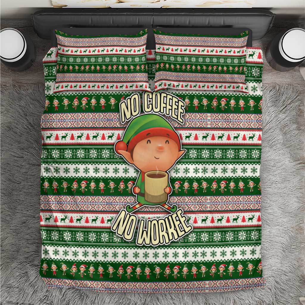 No Coffee No Workee Christmas Design Bedding Set Xmas Holiday Patterns - Wonder Print Shop