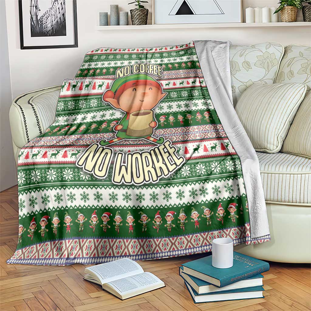 No Coffee No Workee Christmas Design Blanket Xmas Holiday Patterns - Wonder Print Shop
