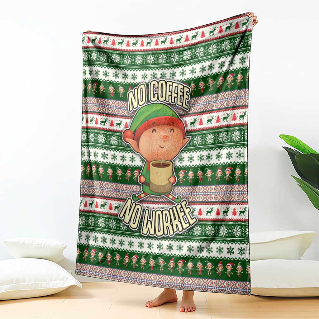 No Coffee No Workee Christmas Design Blanket Xmas Holiday Patterns - Wonder Print Shop
