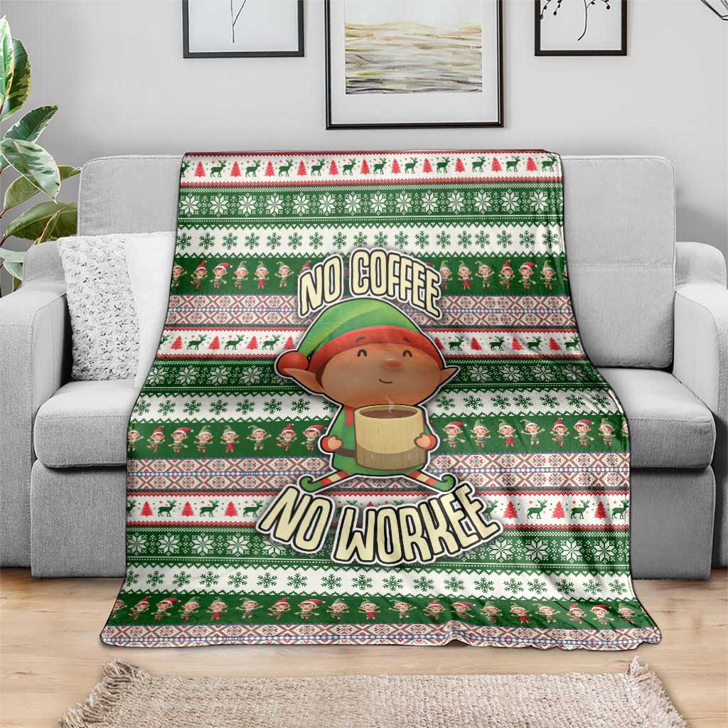 No Coffee No Workee Christmas Design Blanket Xmas Holiday Patterns - Wonder Print Shop