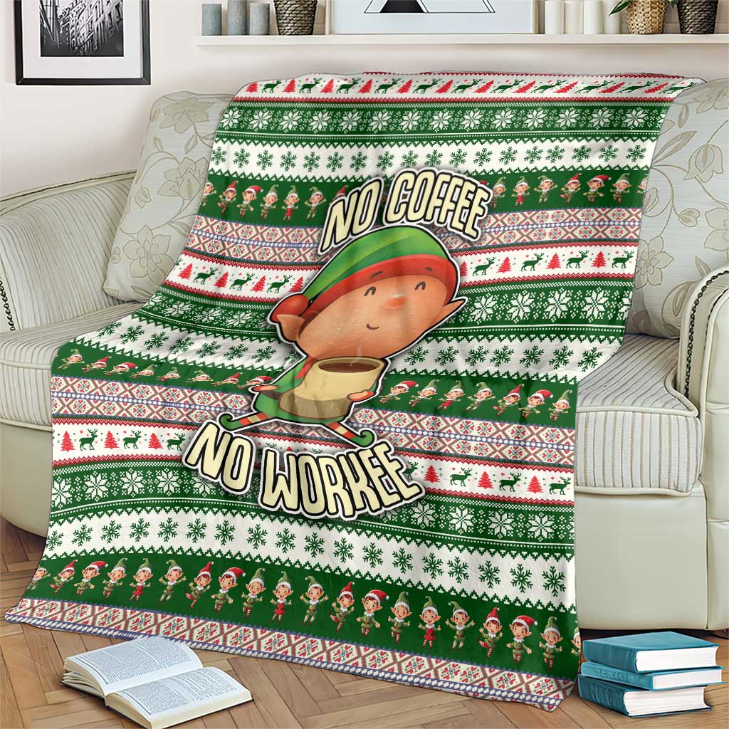 No Coffee No Workee Christmas Design Blanket Xmas Holiday Patterns - Wonder Print Shop