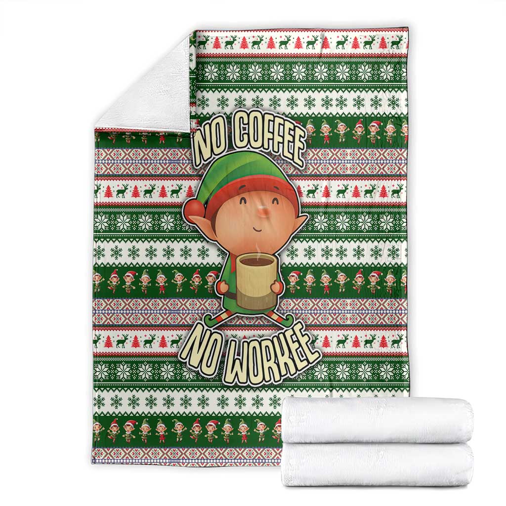 No Coffee No Workee Christmas Design Blanket Xmas Holiday Patterns - Wonder Print Shop