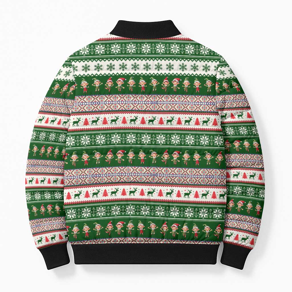 No Coffee No Workee Christmas Design Bomber Puffer Jacket Xmas Holiday Patterns - Wonder Print Shop