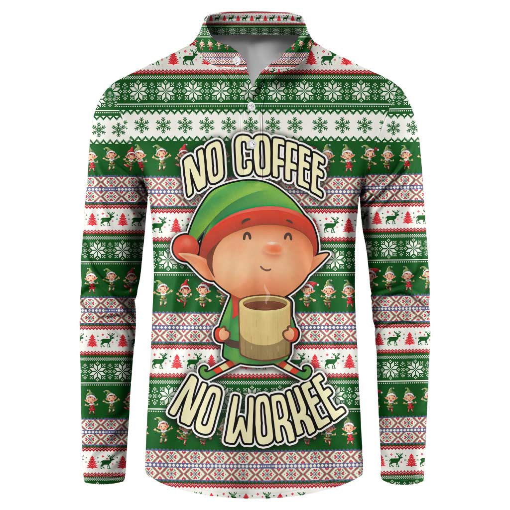 No Coffee No Workee Christmas Design Button Sweatshirt Xmas Holiday Patterns - Wonder Print Shop