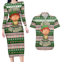 No Coffee No Workee Christmas Design Couples Matching Long Sleeve Bodycon Dress and Hawaiian Shirt Xmas Holiday Patterns - Wonder Print Shop