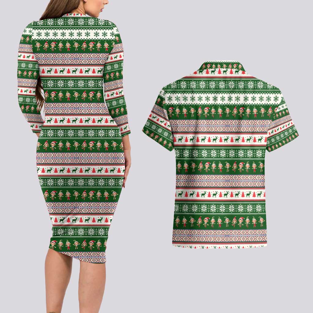 No Coffee No Workee Christmas Design Couples Matching Long Sleeve Bodycon Dress and Hawaiian Shirt Xmas Holiday Patterns - Wonder Print Shop