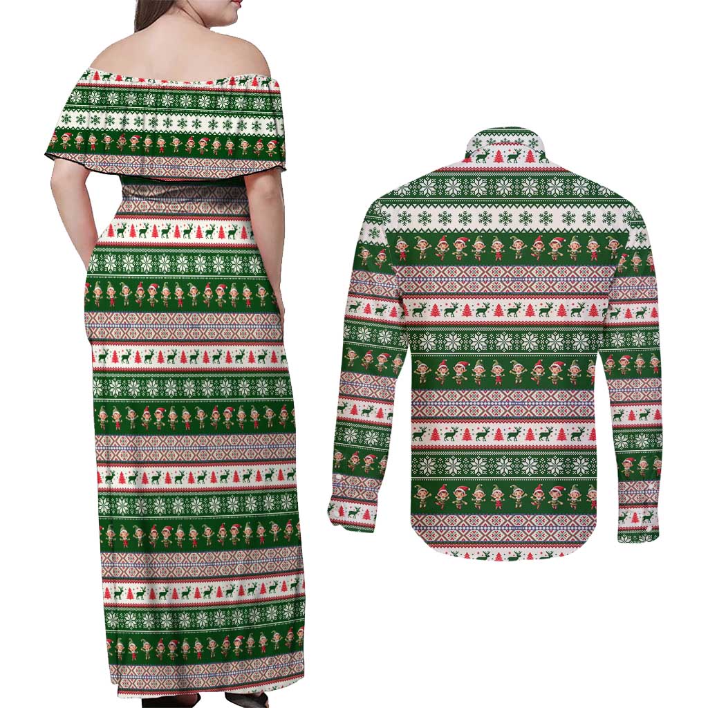 No Coffee No Workee Christmas Design Couples Matching Off Shoulder Maxi Dress and Long Sleeve Button Shirt Xmas Holiday Patterns - Wonder Print Shop