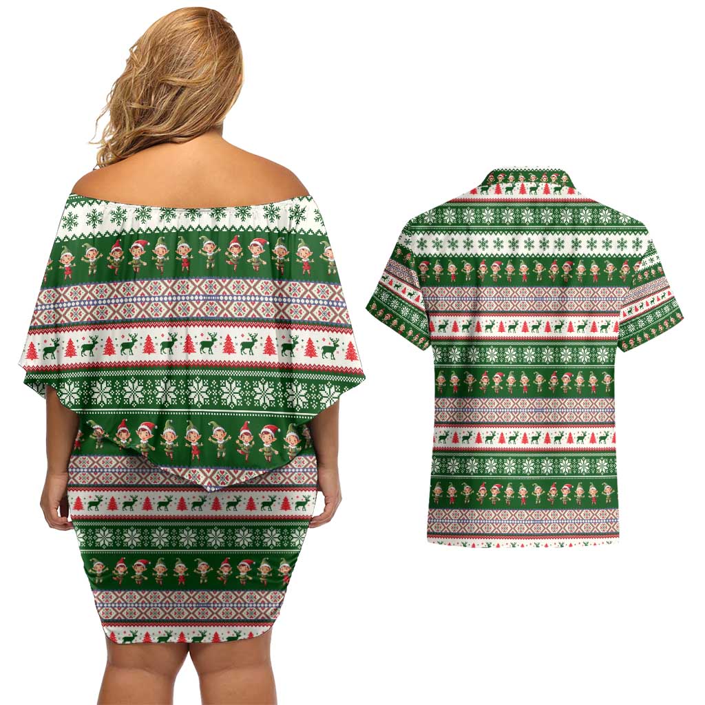 No Coffee No Workee Christmas Design Couples Matching Off Shoulder Short Dress and Hawaiian Shirt Xmas Holiday Patterns - Wonder Print Shop