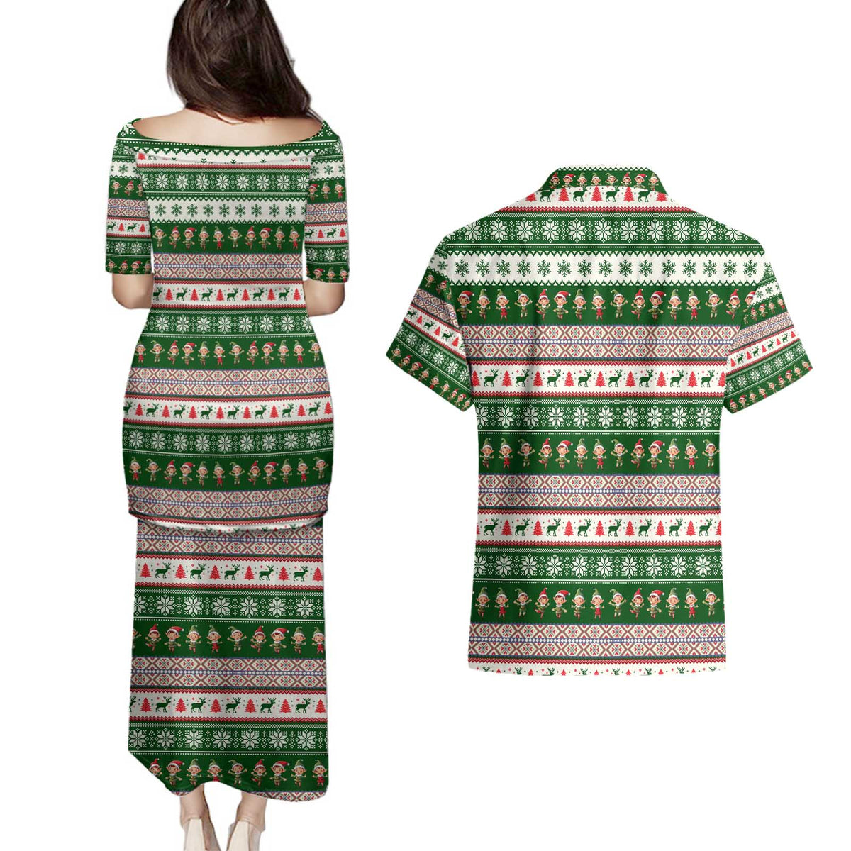 No Coffee No Workee Christmas Design Couples Matching Puletasi and Hawaiian Shirt Xmas Holiday Patterns - Wonder Print Shop