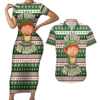 No Coffee No Workee Christmas Design Couples Matching Short Sleeve Bodycon Dress and Hawaiian Shirt Xmas Holiday Patterns - Wonder Print Shop