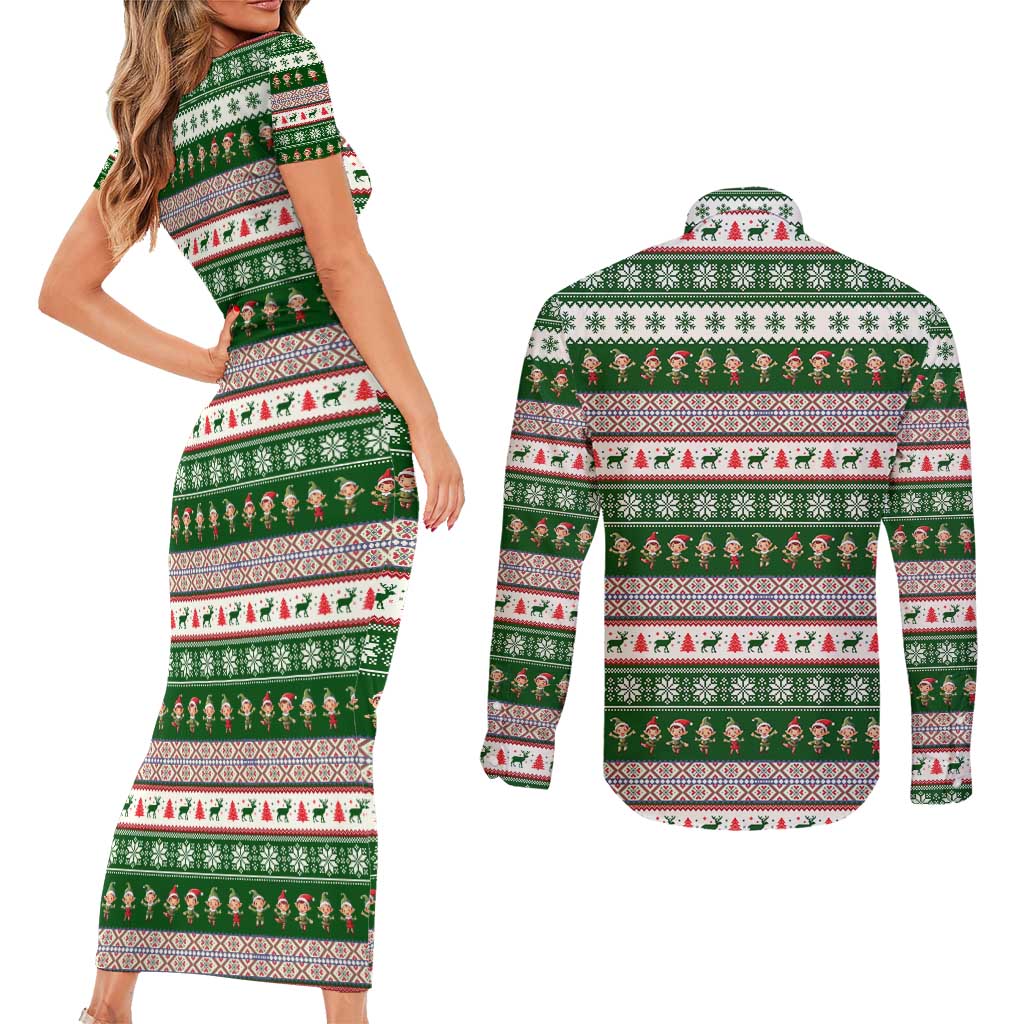 No Coffee No Workee Christmas Design Couples Matching Short Sleeve Bodycon Dress and Long Sleeve Button Shirt Xmas Holiday Patterns - Wonder Print Shop