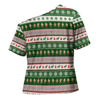 No Coffee No Workee Christmas Design Cross Shoulder Shirt Xmas Holiday Patterns - Wonder Print Shop