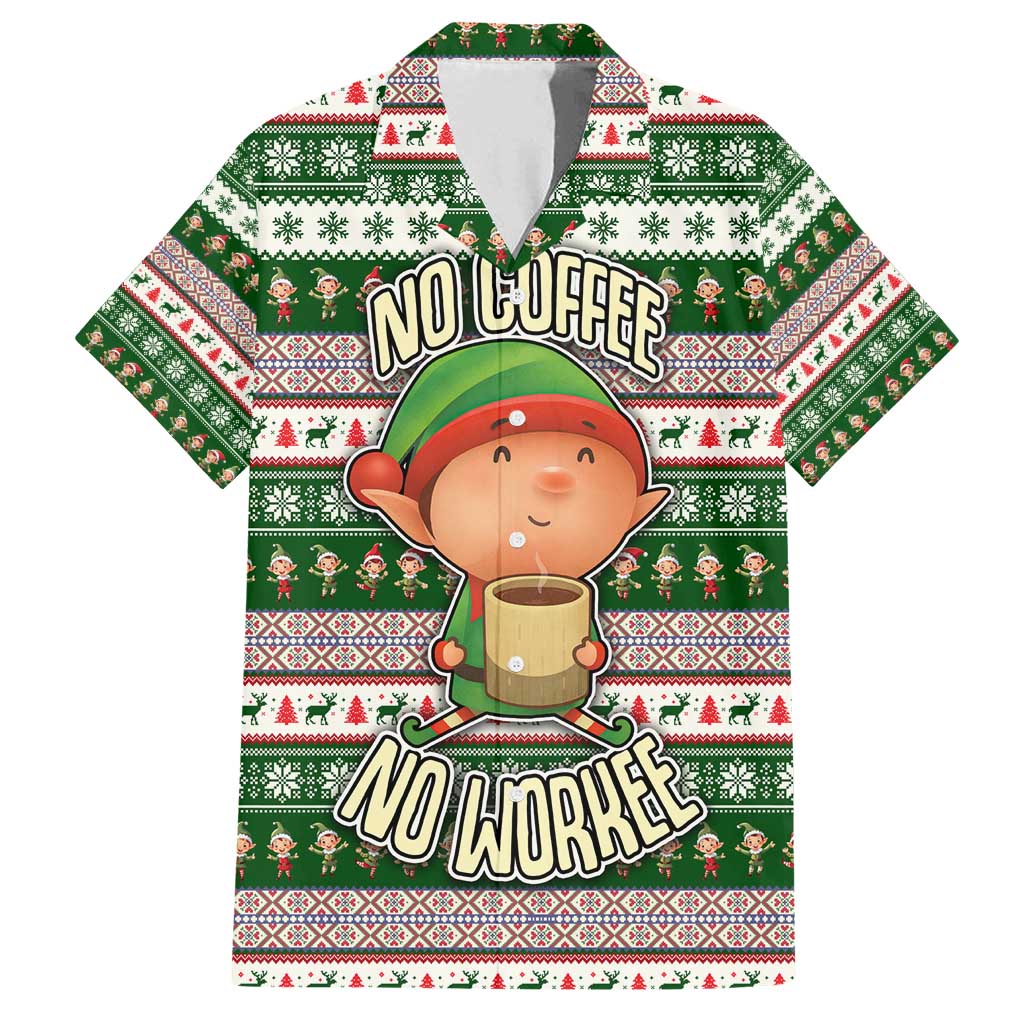 No Coffee No Workee Christmas Design Family Matching Long Sleeve Bodycon Dress and Hawaiian Shirt Xmas Holiday Patterns - Wonder Print Shop