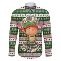 No Coffee No Workee Christmas Design Family Matching Long Sleeve Bodycon Dress and Hawaiian Shirt Xmas Holiday Patterns - Wonder Print Shop