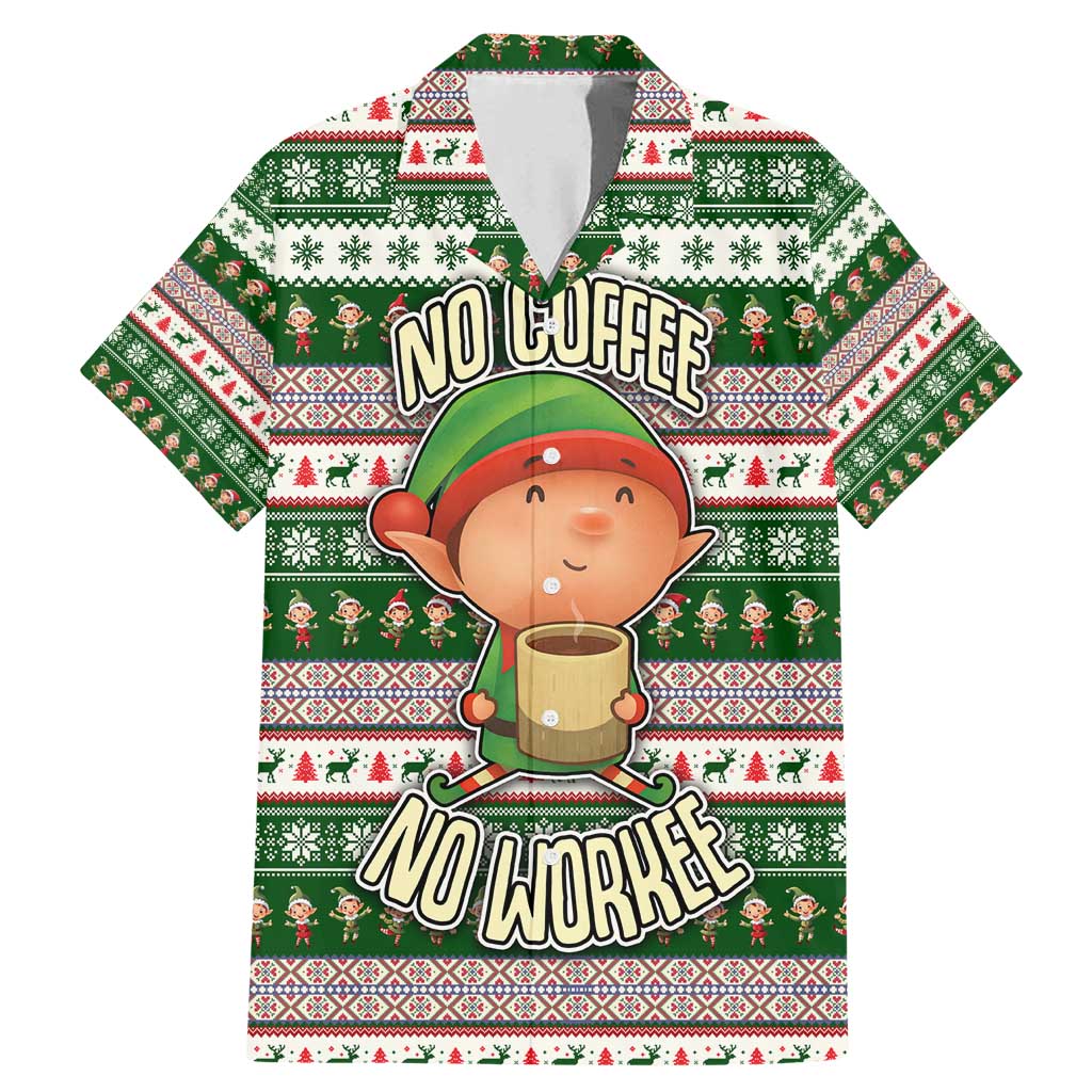 No Coffee No Workee Christmas Design Family Matching Mermaid Dress and Hawaiian Shirt Xmas Holiday Patterns - Wonder Print Shop