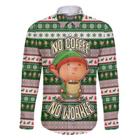 No Coffee No Workee Christmas Design Family Matching Off The Shoulder Long Sleeve Dress and Hawaiian Shirt Xmas Holiday Patterns - Wonder Print Shop