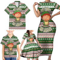 No Coffee No Workee Christmas Design Family Matching Short Sleeve Bodycon Dress and Hawaiian Shirt Xmas Holiday Patterns - Wonder Print Shop