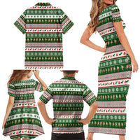 No Coffee No Workee Christmas Design Family Matching Short Sleeve Bodycon Dress and Hawaiian Shirt Xmas Holiday Patterns - Wonder Print Shop