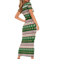 No Coffee No Workee Christmas Design Family Matching Short Sleeve Bodycon Dress and Hawaiian Shirt Xmas Holiday Patterns - Wonder Print Shop