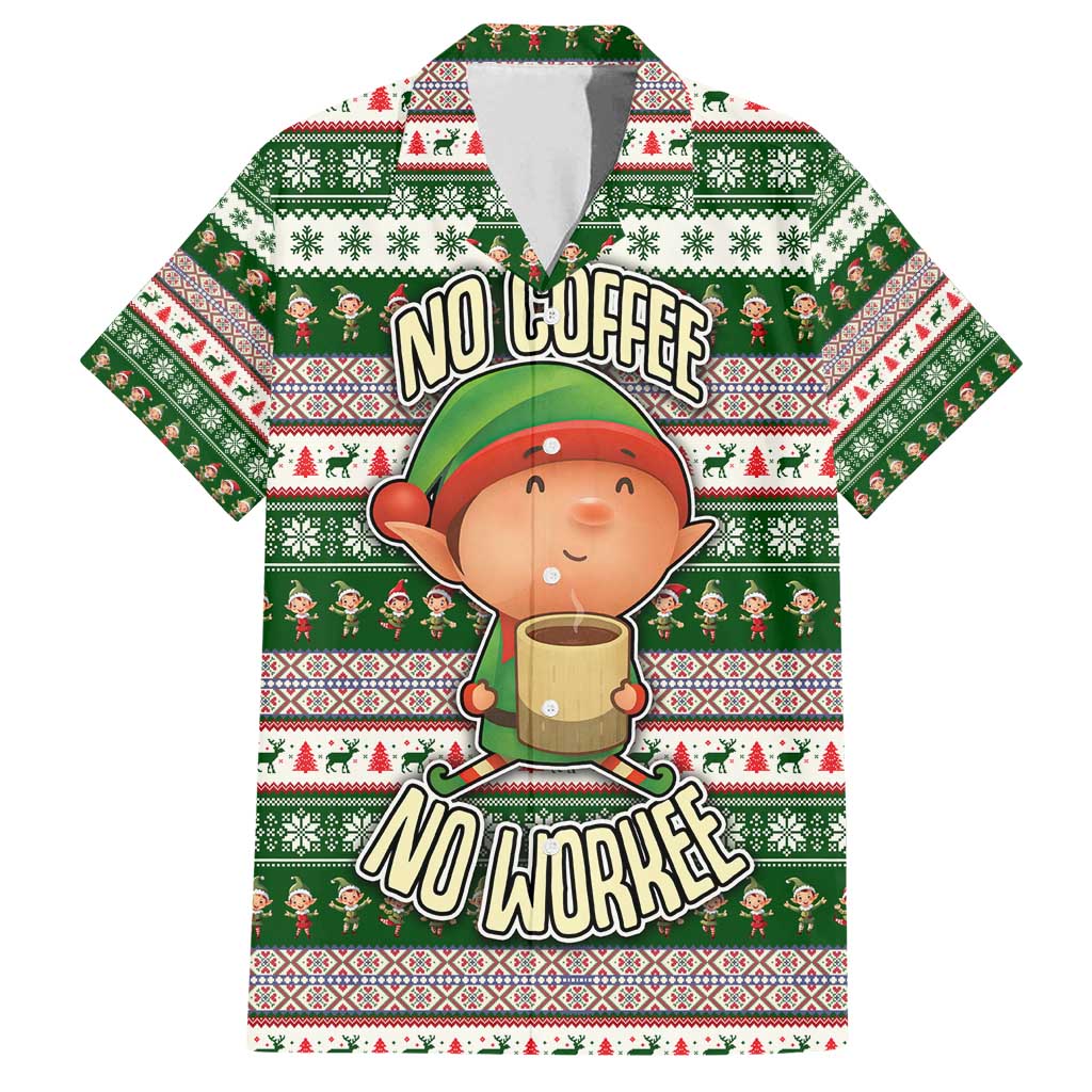 No Coffee No Workee Christmas Design Family Matching Summer Maxi Dress and Hawaiian Shirt Xmas Holiday Patterns - Wonder Print Shop