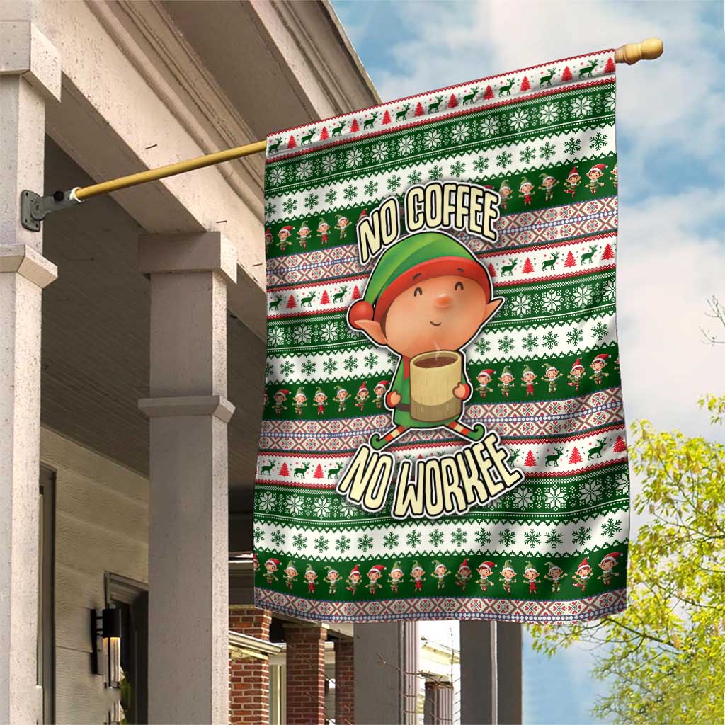 No Coffee No Workee Christmas Design Garden Flag Xmas Holiday Patterns - Wonder Print Shop