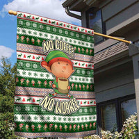 No Coffee No Workee Christmas Design Garden Flag Xmas Holiday Patterns - Wonder Print Shop
