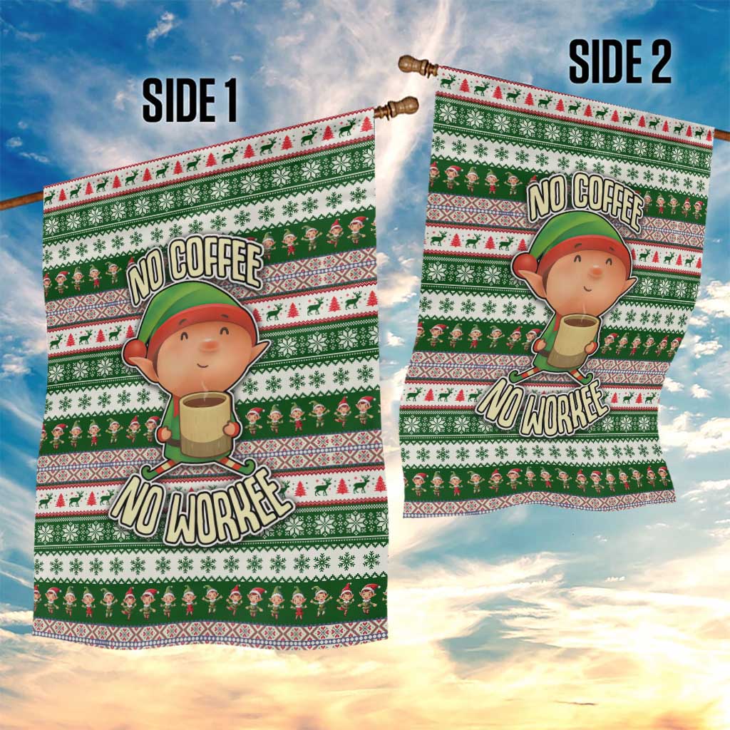 No Coffee No Workee Christmas Design Garden Flag Xmas Holiday Patterns - Wonder Print Shop