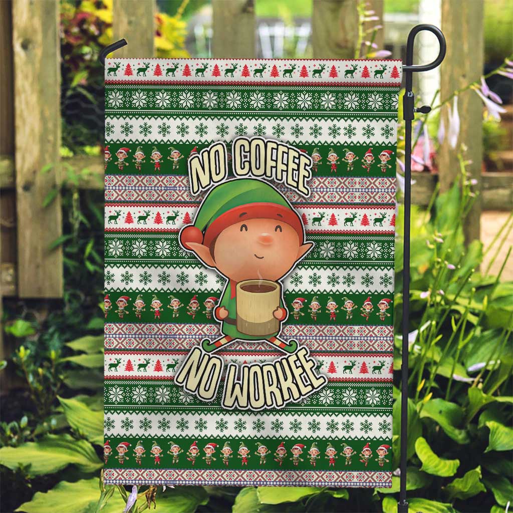 No Coffee No Workee Christmas Design Garden Flag Xmas Holiday Patterns - Wonder Print Shop