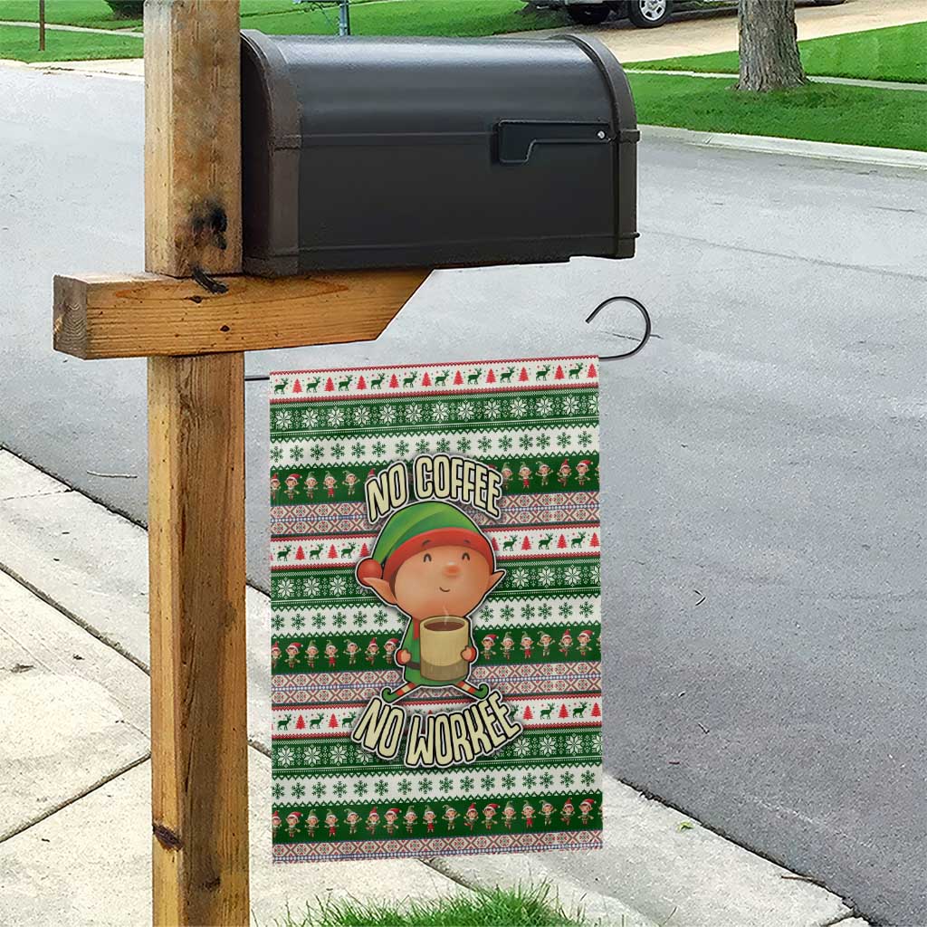 No Coffee No Workee Christmas Design Garden Flag Xmas Holiday Patterns - Wonder Print Shop