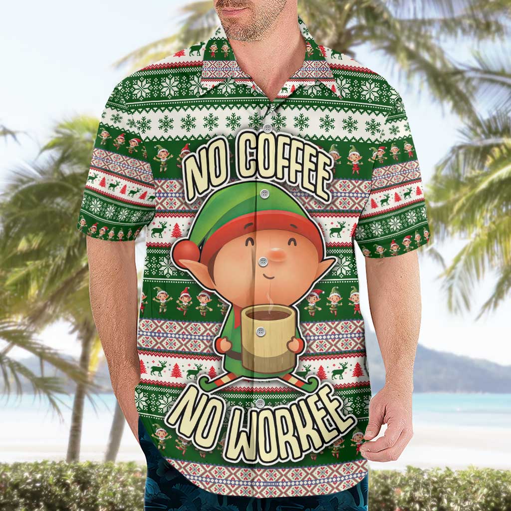 No Coffee No Workee Christmas Design Hawaiian Shirt Xmas Holiday Patterns - Wonder Print Shop
