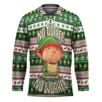 No Coffee No Workee Christmas Design Hockey Jersey Xmas Holiday Patterns - Wonder Print Shop